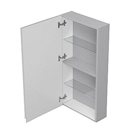 Dulap baie cu oglinda CS Monde - 40 cm, suspendat, alb [2]
