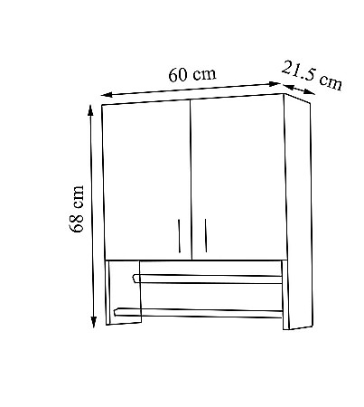 Dulap baie cu portprosop Ella, Pal melaminat, 2 usi, polita, 60 x 68 cm, alb [3]