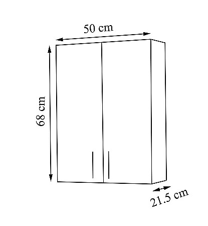 Dulap baie suspendat Roma, front MDF, 2 usi, polita, 50 x 68 cm, alb [2]