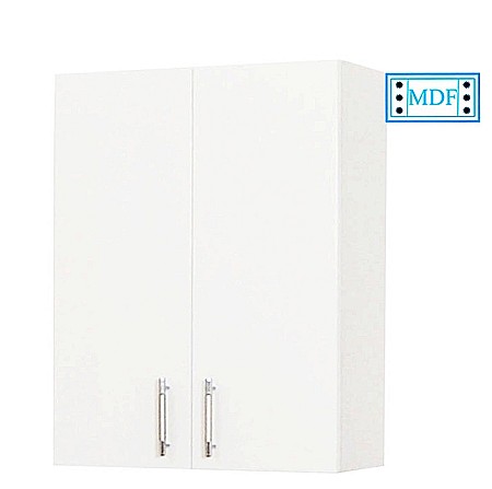 Dulapuri baie - Dulap baie suspendat Roma, front MDF, 2 usi, polita, 60 x 68 cm, alb