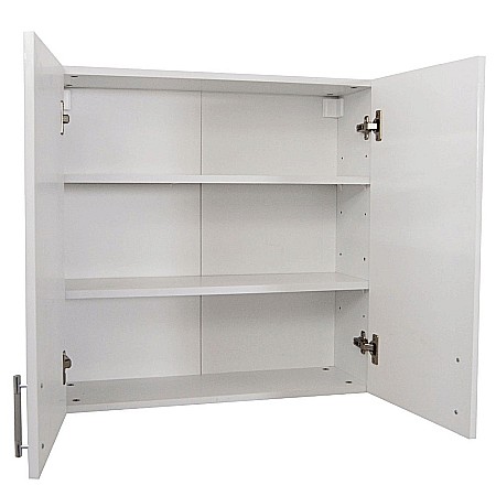 Dulap baie suspendat Roma, front MDF, 2 usi, polita, 80 x 68 cm, alb [2]