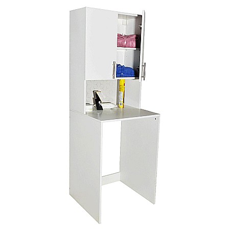 Dulap baie tip coloana cu spatiu pentru masina de spalat GN0191, 2 usi, polita, Pal Melaminat, 64x60x180 cm,alb [2]