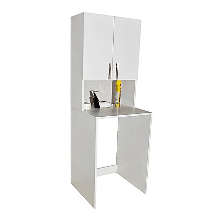 Dulap baie tip coloana cu spatiu pentru masina de spalat GN0191, 2 usi, polita, Pal Melaminat, 64x60x180 cm,alb [1]