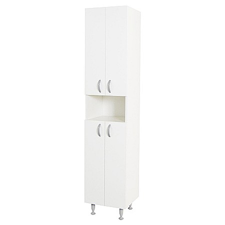 Dulap baie tip coloana GN0021, Pal lucios, 5 rafturi, 4 usi,  picioare reglabile, 35x31.6x166 cm [1]