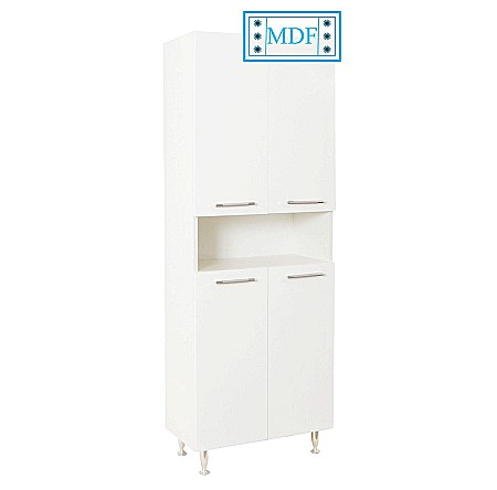 Dulap baie tip coloana GN0041, front MDF, 4 usi, 4 polite, stativ, 60x31.6x166 cm, alb [0]