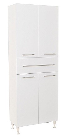Dulapuri baie - Dulap baie tip coloana GN0051, MDF, 4 rafturi, 4 usi, sertar, picioare reglabile, 60x31.6x166 cm