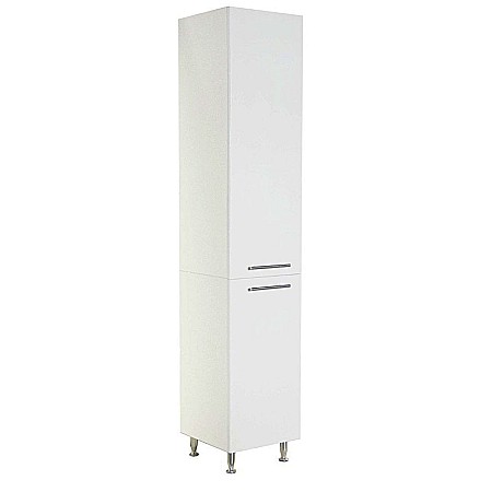Dulap baie tip coloana GN0161, Pal Melaminat, 3 rafturi, cos rufe, alb [3]