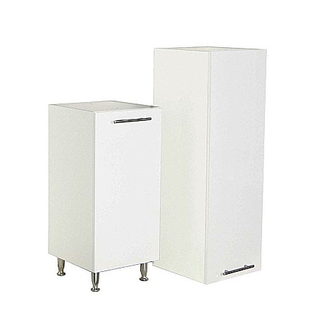 Dulap baie tip coloana GN0161, Pal Melaminat, 3 rafturi, cos rufe, alb [2]
