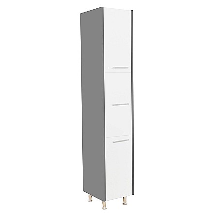 Dulap baie tip coloana GN0201, Pal lucios, 6 rafturi, 3 usi, picioare reglabile, 30x30x180 cm, alb/antracit [1]
