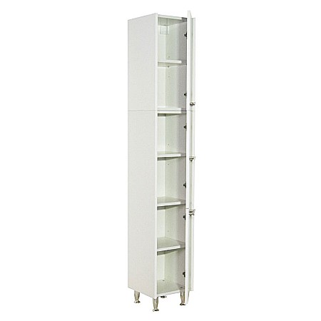 Dulap baie tip coloana GN0201, Pal lucios, 6 rafturi, 3 usi,  picioare reglabile, 30x30x180 cm [1]