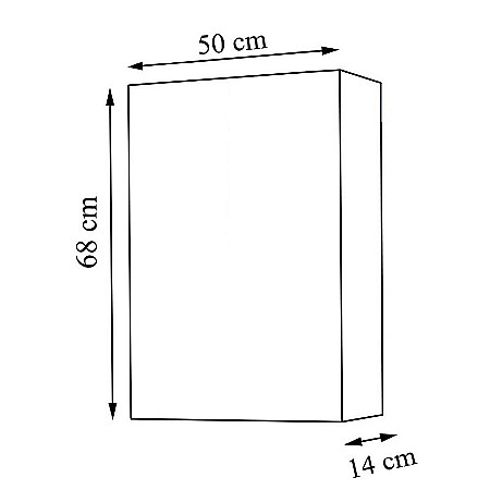 Dulap pentru baie cu front oglinda, 50 cm, PAL, usa, 3 rafturi, alb [2]