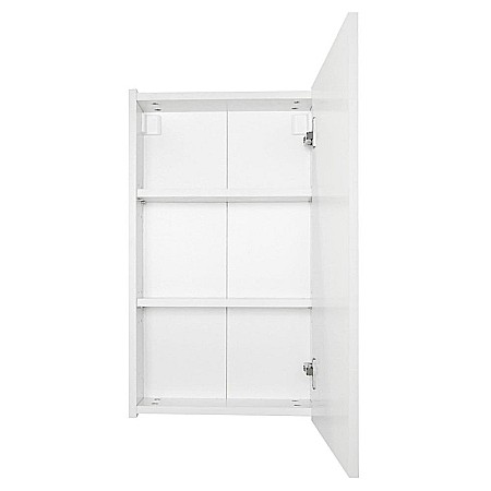 Dulap pentru baie cu front oglinda, 50 cm, PAL, usa, 3 rafturi, alb [1]