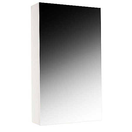 Dulap pentru baie cu front oglinda, 60 cm, PAL, usa, 3 rafturi, alb