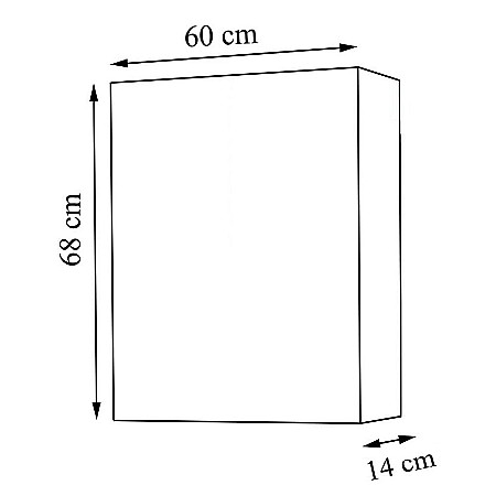 Dulap pentru baie cu front oglinda, 60 cm, PAL, usa, 3 rafturi, alb [2]