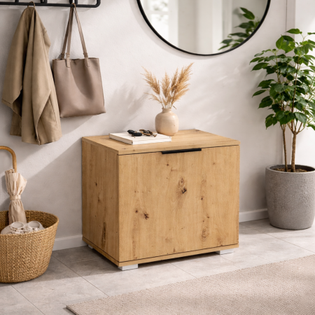 Pantofare - Dulap pentru depozitare pantofi HM Clif ST50, Pal melaminat, polita, stejar artizanal