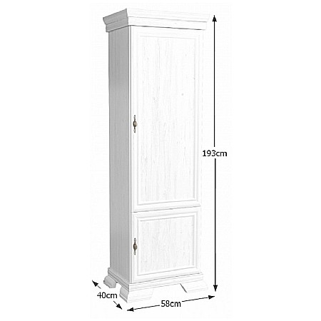 Dulap VMD1, 4 polite, 2 usi, Pal Melaminat, cu elemente din MDF, Alb Antichizat [3]