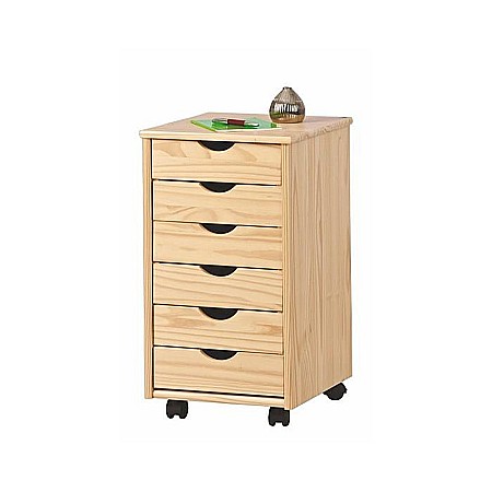 Dulapior rulant HM Nils, cu sertare, cu roti, structura lemn, natur [2]