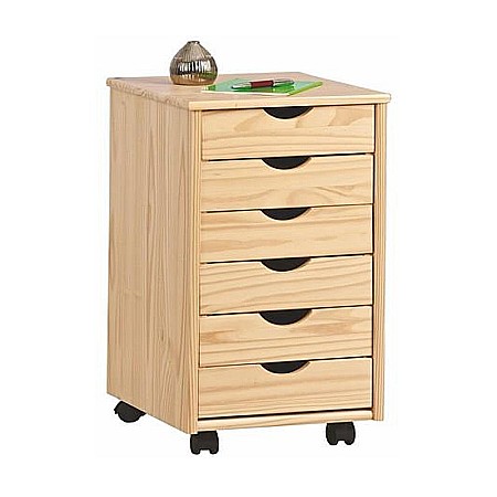 Dulapior rulant HM Nils, cu sertare, cu roti, structura lemn, natur [4]