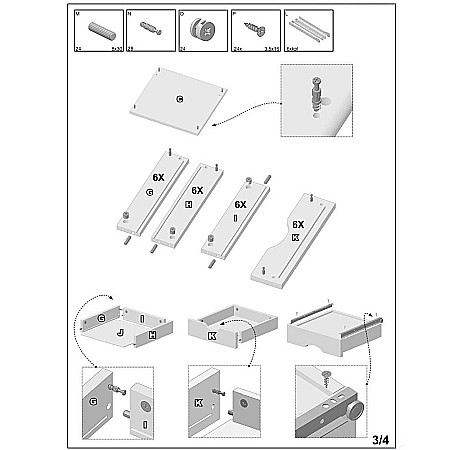 Dulapior rulant HM Simon 2, cu sertare, cu roti, front MDF, alb [5]