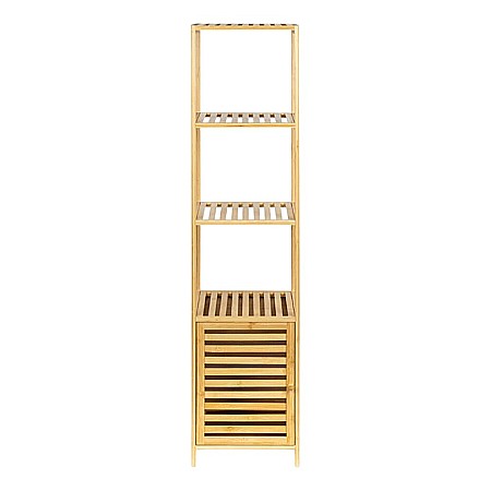 Etajera depozitare KL270, cu 3 rafturi, usa, lemn, multifunctional, natur [2]