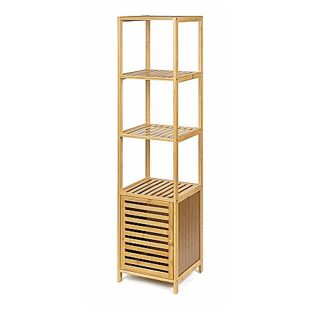Etajera depozitare KL270, cu 3 rafturi, usa, lemn, multifunctional, natur [1]