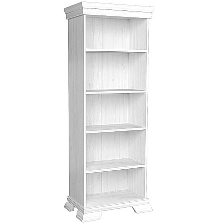 Biblioteca VMR1, cu 4 rafturi, Pal Melaminat, cu elemente din MDF, Alb Antichizat [3]