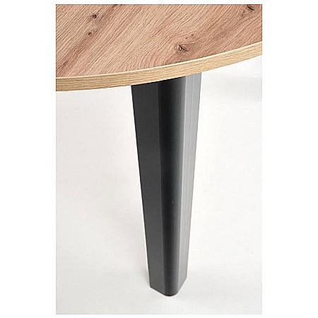 Masa bucatarie si living extensibila HM Ringo, blat MDF, 6 persoane, 102-142x102x76 cm, stejar/negru [5]