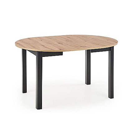 Masa bucatarie si living extensibila HM Ringo, blat MDF, 6 persoane, 102-142x102x76 cm, stejar/negru [3]