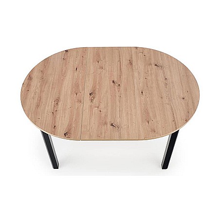 Masa bucatarie si living extensibila HM Ringo, blat MDF, 6 persoane, 102-142x102x76 cm, stejar/negru [4]