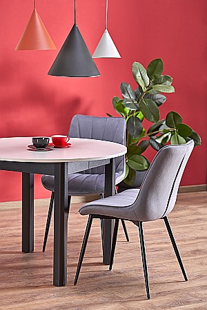 Masa bucatarie si living extensibila HM Ringo, blat MDF, 6 persoane, 102-142x102x76 cm, casmir/negru [2]