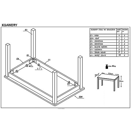 Masa bucatarie si living HM Ksawery, cadru MDF, blat PAL, 4 persoane, 120x76 cm, alba [4]