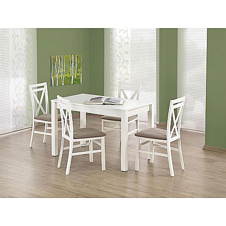 Masa bucatarie si living HM Ksawery, cadru MDF, blat PAL, 4 persoane, 120x76 cm, alba [2]