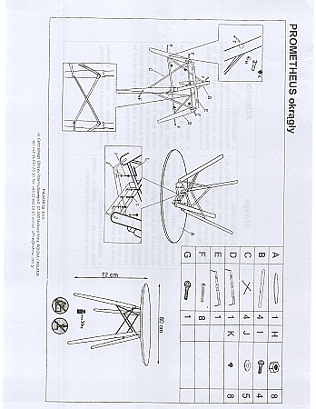 Masa bucatarie si living HM Prometheus, blat MDF lacuit, rotunda, picioare lemn, 80x75 cm, alb [2]