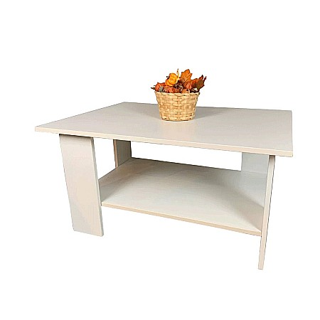 Produse - Masa cafea Turing, PAL Melaminat, cu raft depozitare, 87x60x43cm, alb