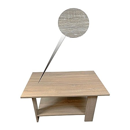 Masa cafea Turing, PAL Melaminat, cu raft depozitare, 87x60x43cm, stejar [2]