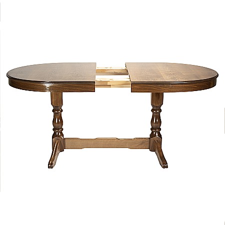 Masa extensibila Euro 2, living, lemn masiv, blat MDF furniruit, 12 persoane, 155/192.5/230x97x76 cm, nuc [5]
