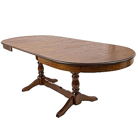 Masa extensibila Euro 2, living, lemn masiv, blat MDF furniruit, 12 persoane, 155/192.5/230x97x76 cm, nuc [1]