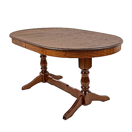 Produse - Masa extensibila Euro 2, living, lemn masiv, blat MDF furniruit, 12 persoane, 155/192.5/230x97x76 cm, nuc