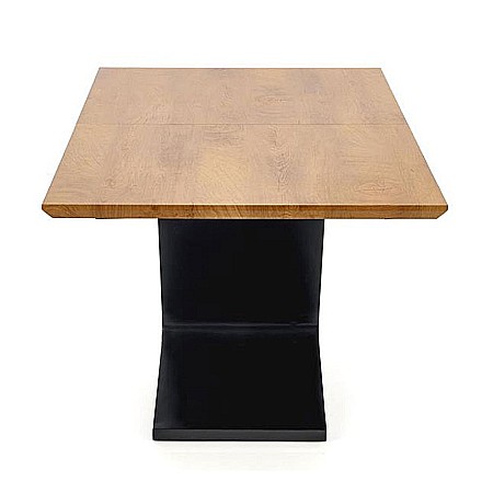 Masa extensibila HM Ferguson, MDF laminat, cadru metalic, 160-220x90cx75 cm, 10 persoane, stejar/negru [1]