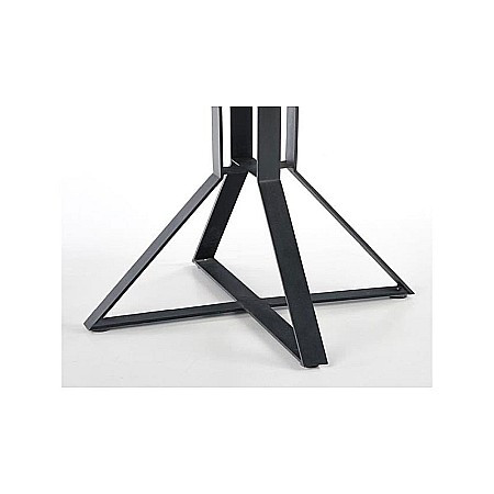 Masa extensibila HM Mercy, MDF furniruit, cadru metalic, 120-160x120x76 cm, 8 persoane, stejar auriu/negru [1]