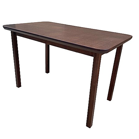 Masa extensibila lemn masiv, living si bucatarie, DM4 Maxima, blat MDF Furniruit, colturi rotunjite, 6 persoane, 120-150x70x76 cm, nuc [4]