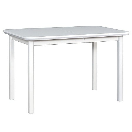Mobila bucatarie - Masa extensibila lemn masiv, living si bucatarie, DM4 Maxima, blat MDF Furniruit, colturi rotunjite, 6 persoane, 120-150x70x76 cm, alb