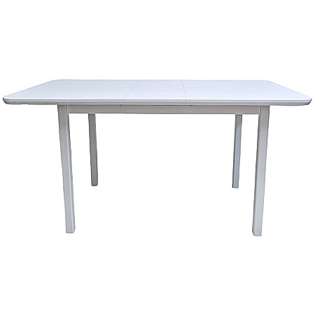 Masa extensibila lemn masiv, living si bucatarie, DM4 Maxima, blat MDF Furniruit, colturi rotunjite, 6 persoane, 120-150x70x76 cm, alb [3]