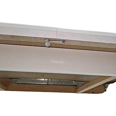 Masa extensibila lemn masiv, living si bucatarie, DM4 Maxima, blat MDF Furniruit, colturi rotunjite, 6 persoane, 120-150x70x76 cm, alb [1]