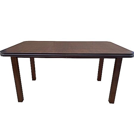 Mobila bucatarie - Masa extensibila living DM5 Varus, blat Pal, picioare lemn masiv, 6 persoane, 200-160x90x76 cm, nuc