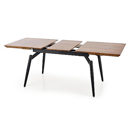 Masa extensibila living HM Cambell, MDF Furniruit, cadru metalic, 140-180x80x74 cm, 8 persoane, stejar/negru [3]