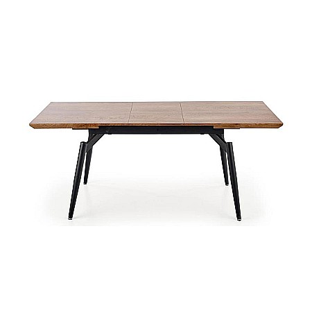 Masa extensibila living HM Cambell, MDF Furniruit, cadru metalic, 140-180x80x74 cm, 8 persoane, stejar/negru [1]