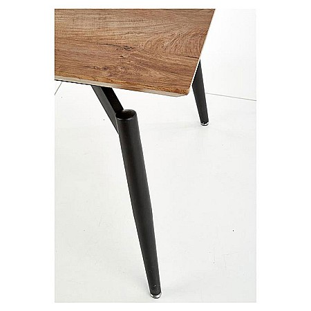 Masa extensibila living HM Cambell, MDF Furniruit, cadru metalic, 140-180x80x74 cm, 8 persoane, stejar/negru [6]