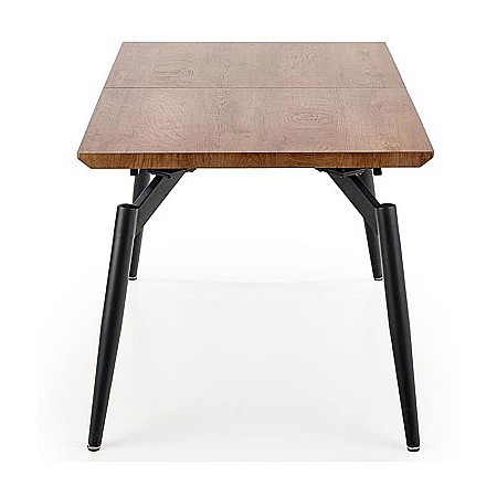 Masa extensibila living HM Cambell, MDF Furniruit, cadru metalic, 140-180x80x74 cm, 8 persoane, stejar/negru [2]