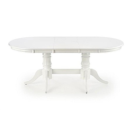 Masa extensibila living HM Joseph, blat MDF, structura lemn masiv, 8 persoane, 150-190x90x77 cm, alb [11]